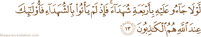 Surah / Chapter 24 : Ayah / Verse 13