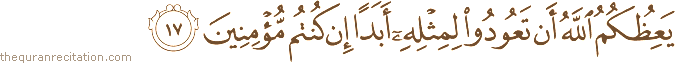 Surah / Chapter 24 : Ayah / Verse 17