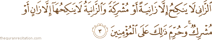 Surah / Chapter 24 : Ayah / Verse 3