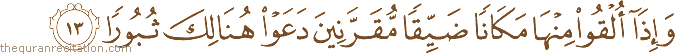 Surah / Chapter 25 : Ayah / Verse 13