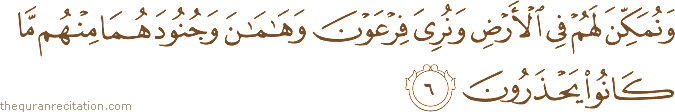 Surah / Chapter 28 : Ayah / Verse 6