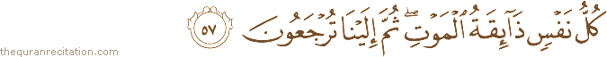 كُلُّ نَفْسٍ ذَائِقَةُ الْمَوْتِ ۖ ثُمَّ إِلَيْنَا تُرْجَعُونَ