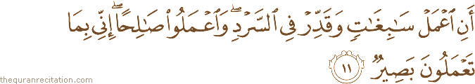 Surah / Chapter 34 : Ayah / Verse 11