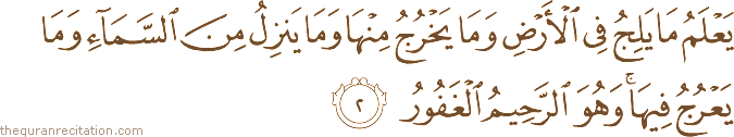 Surah / Chapter 34 : Ayah / Verse 2