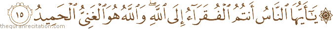 Surah / Chapter 35 : Ayah / Verse 15
