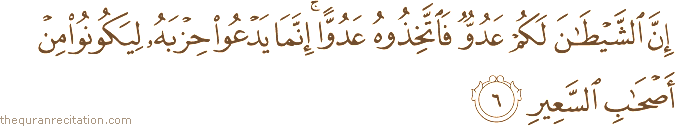 Surah / Chapter 35 : Ayah / Verse 6