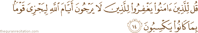 Surah / Chapter 45 : Ayah / Verse 14